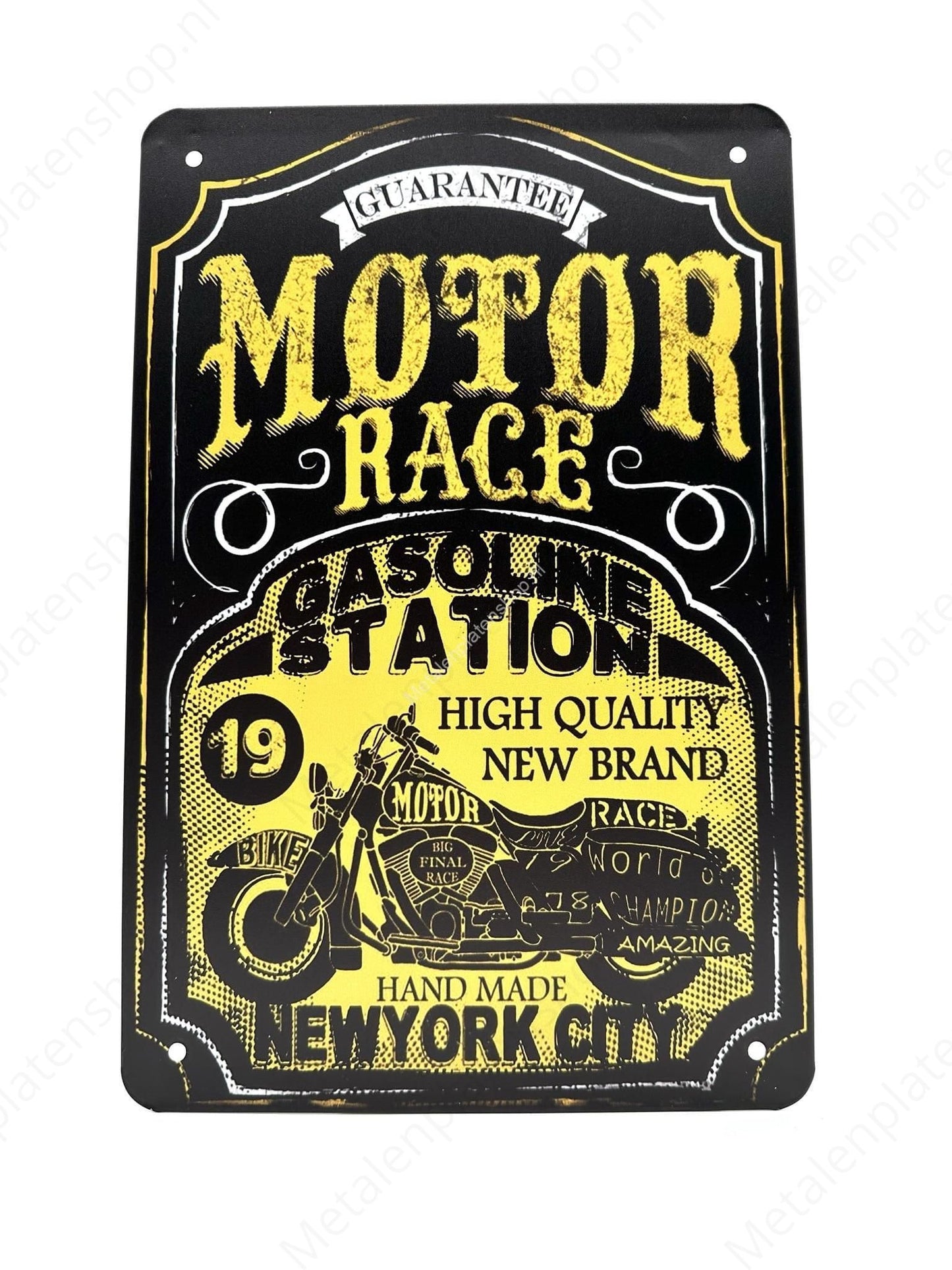 Guarantee Motor Race - Gasoline Station - Metal Wall Sign