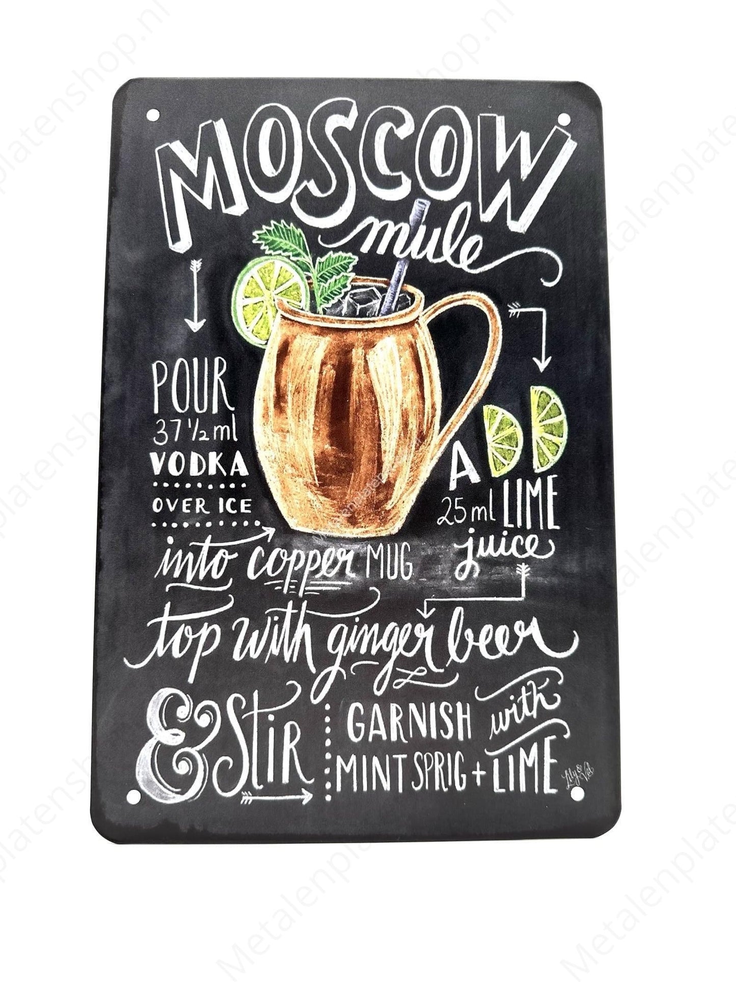 Moscow Mule - Cocktails - Metal Wall Sign
