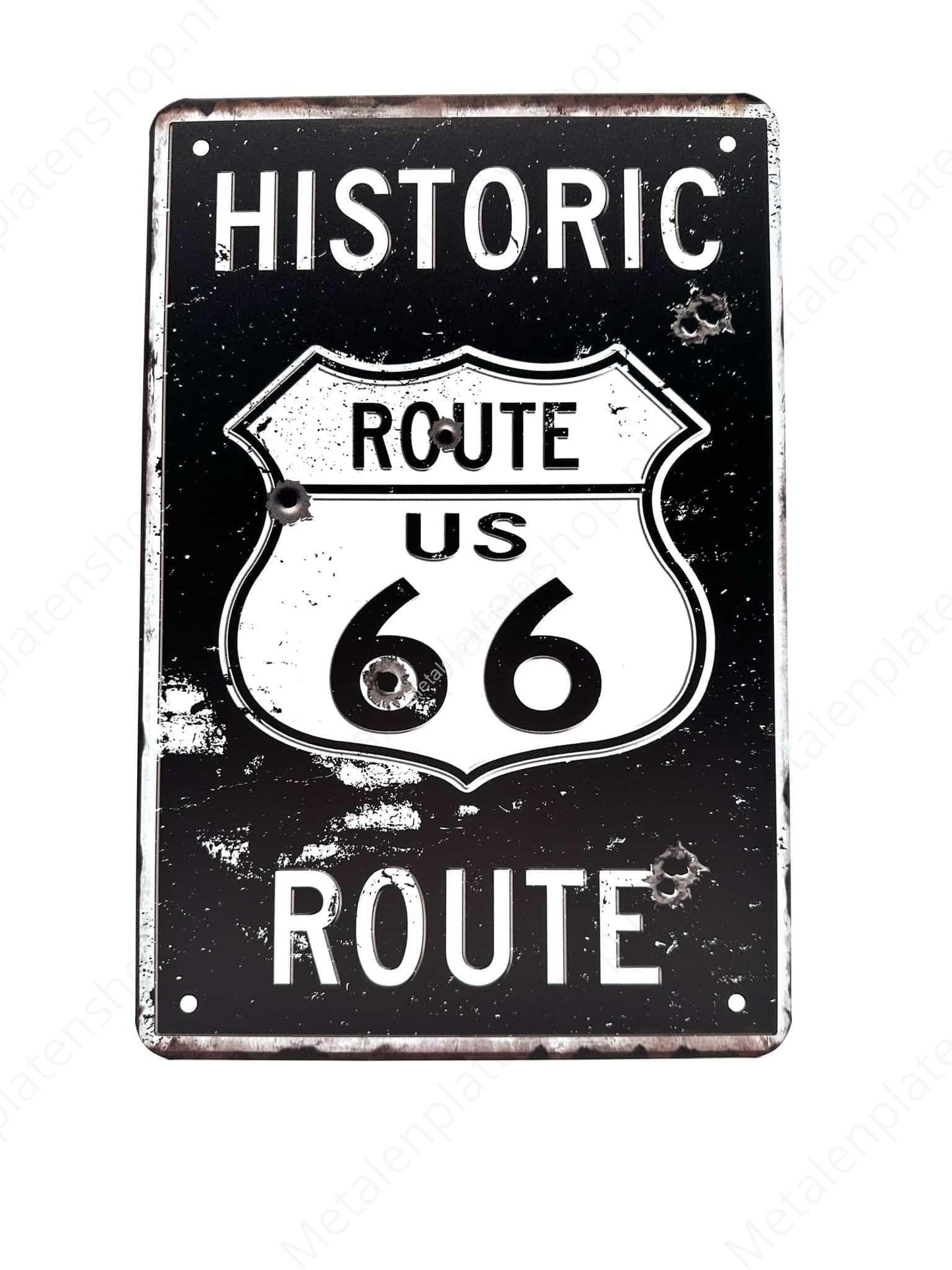 Historic Route 66 - Route - Metal Wall Sign