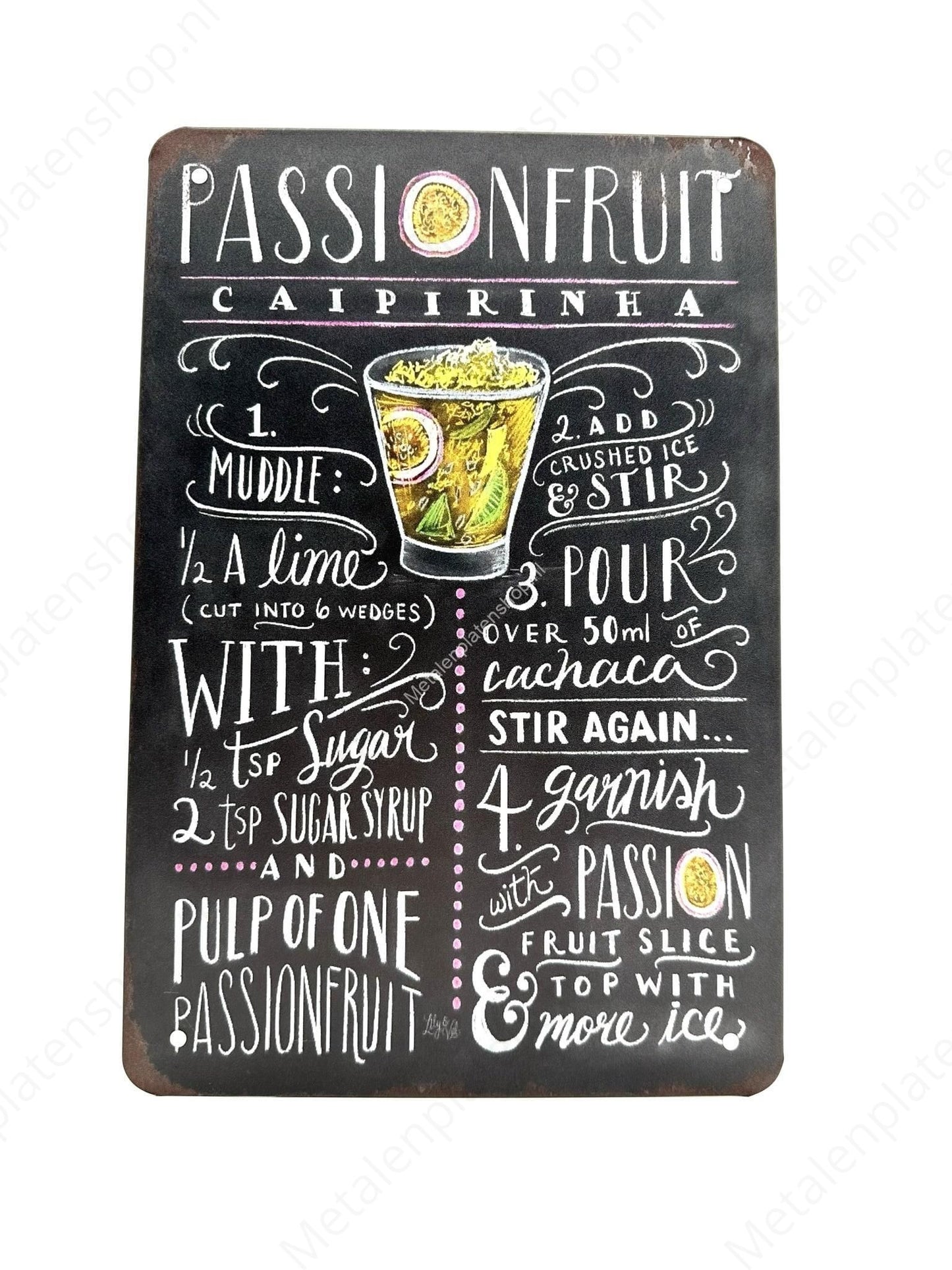 Passion Fruit - Cocktails - Metal Wall Sign