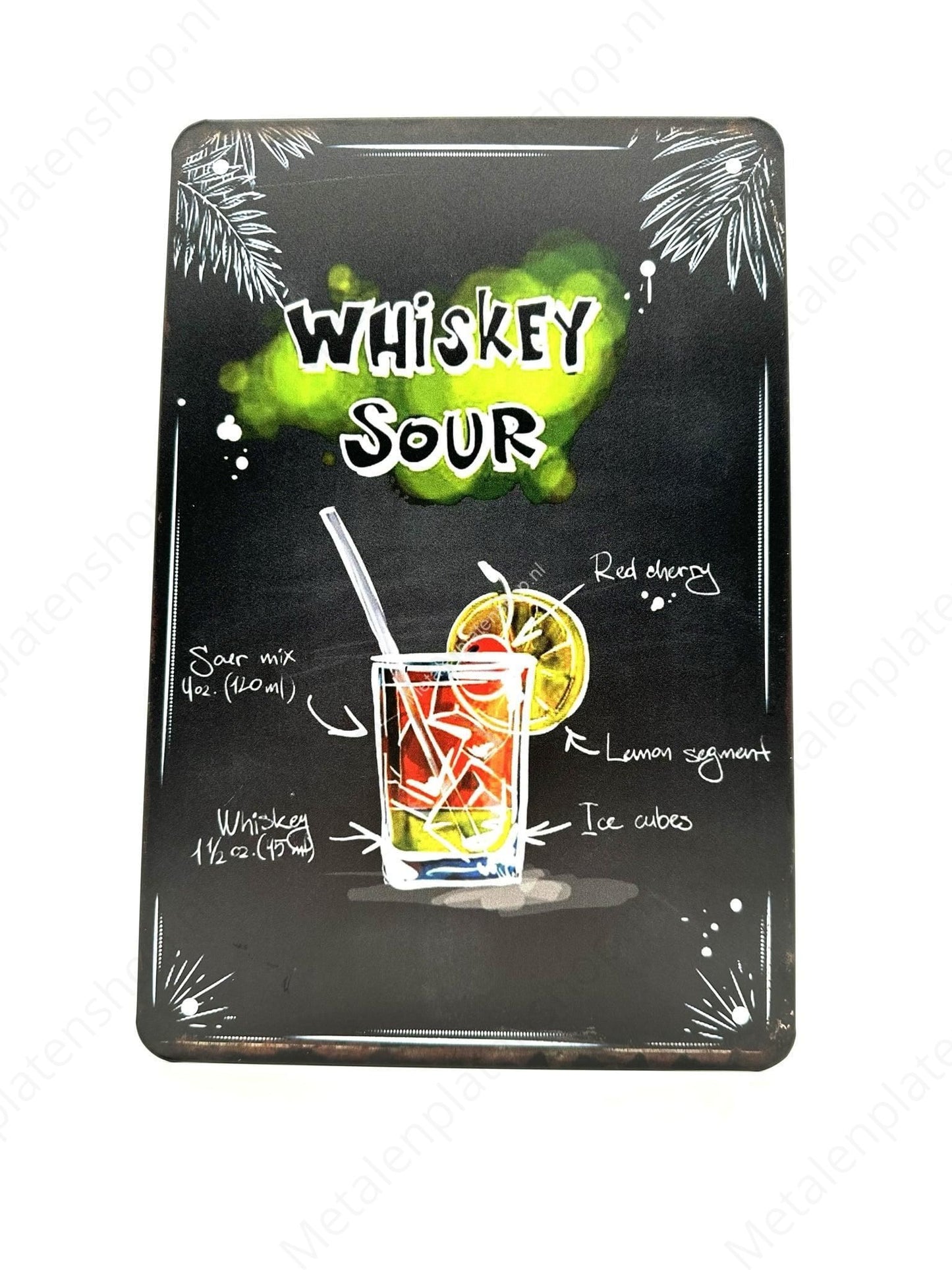 Whiskey Sour - Cocktails - Metal Wall Sign