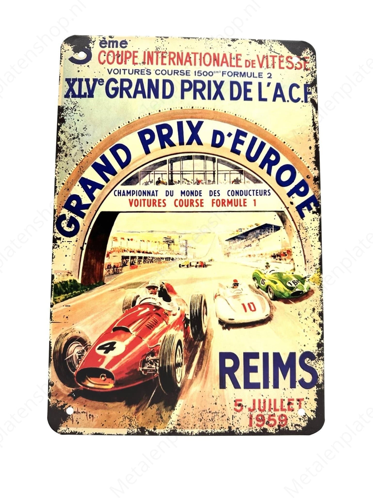Grand Prix - d'Europe 1959 - Metal Wall Sign