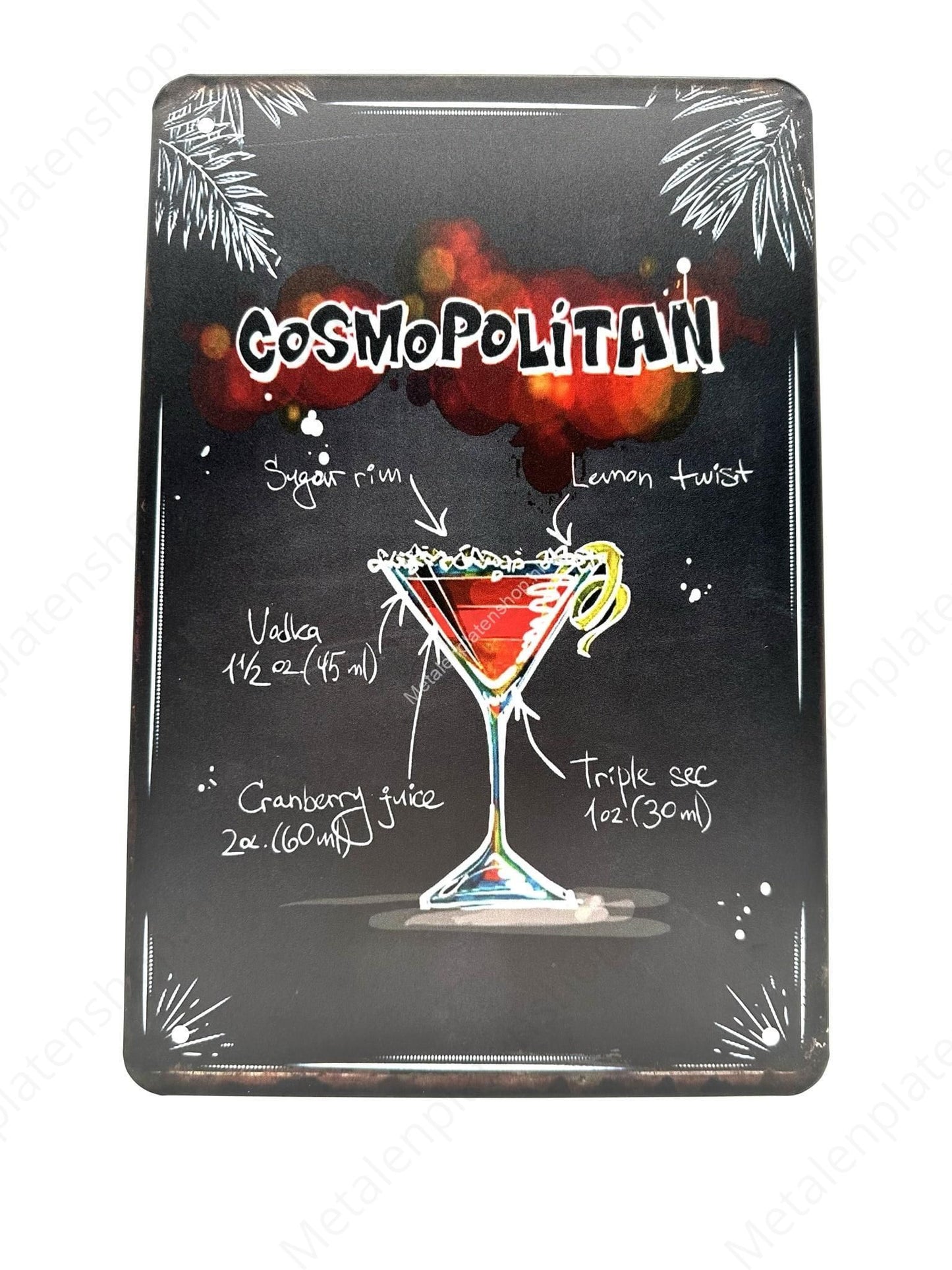Cosmopolitan - Cocktails - Metal Wall Sign