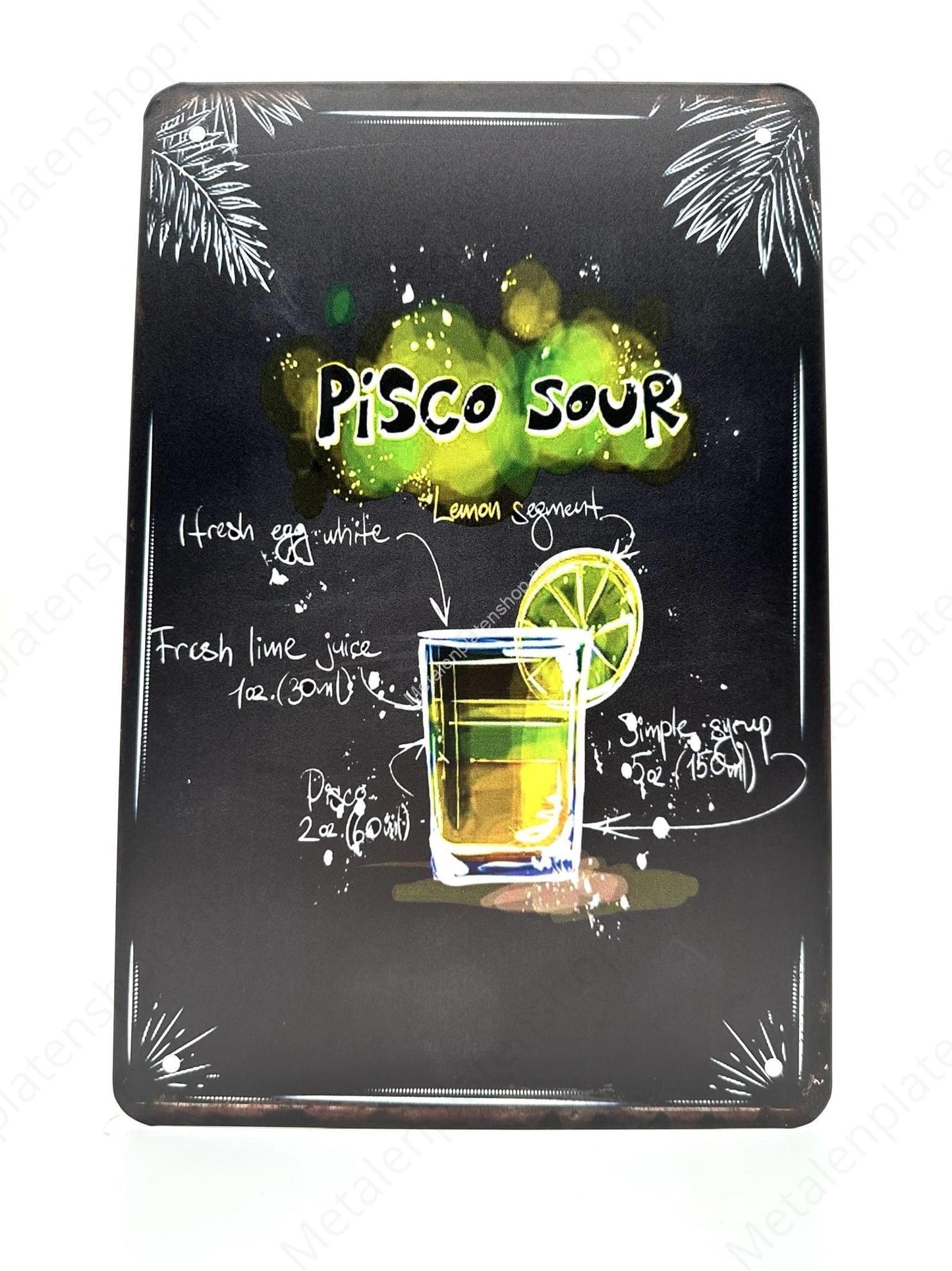 Pisco Sour - Cocktails - Metal Wall Sign