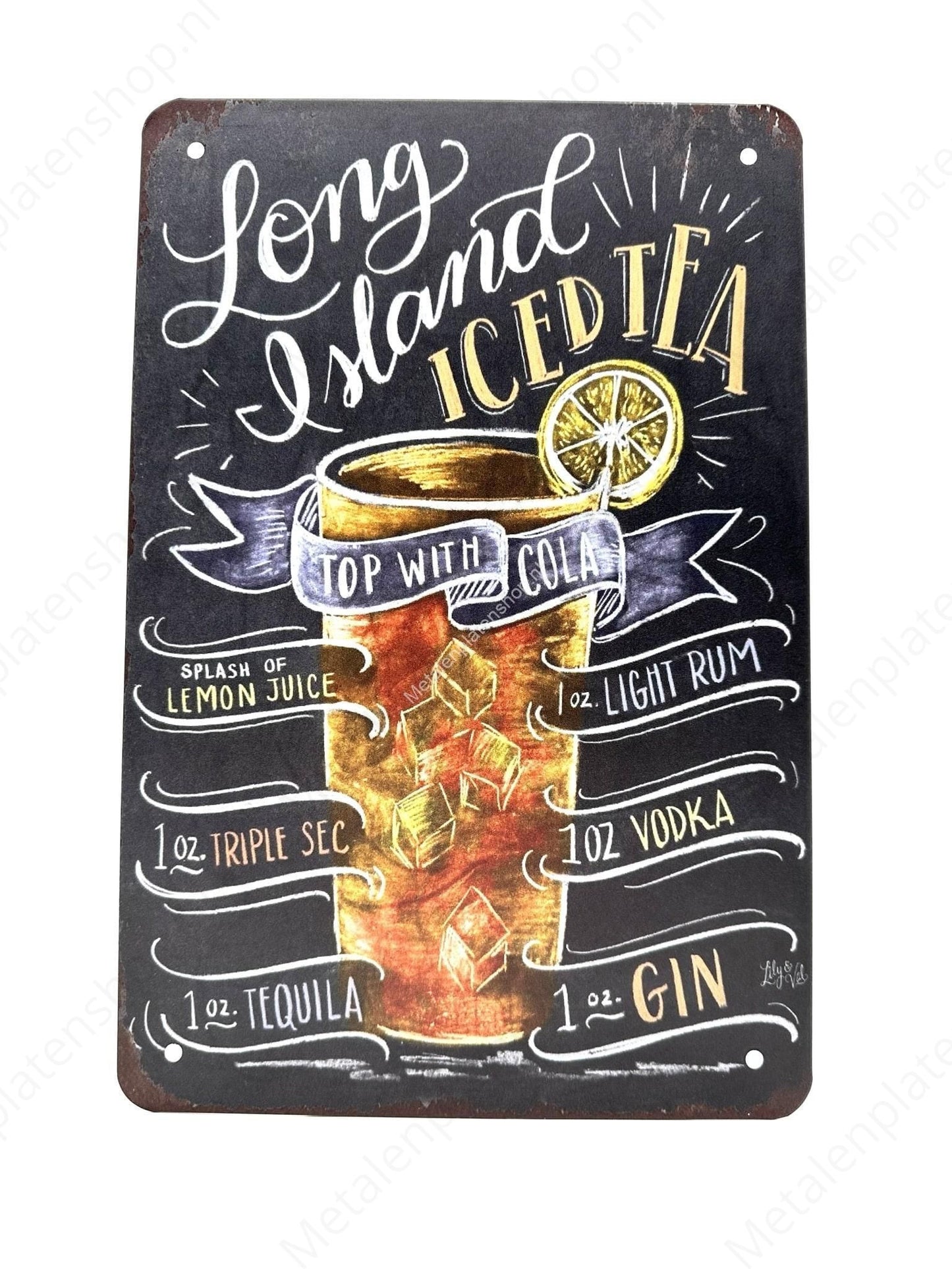 Long Island Iced Tea - Cocktails - Metal Wall Sign