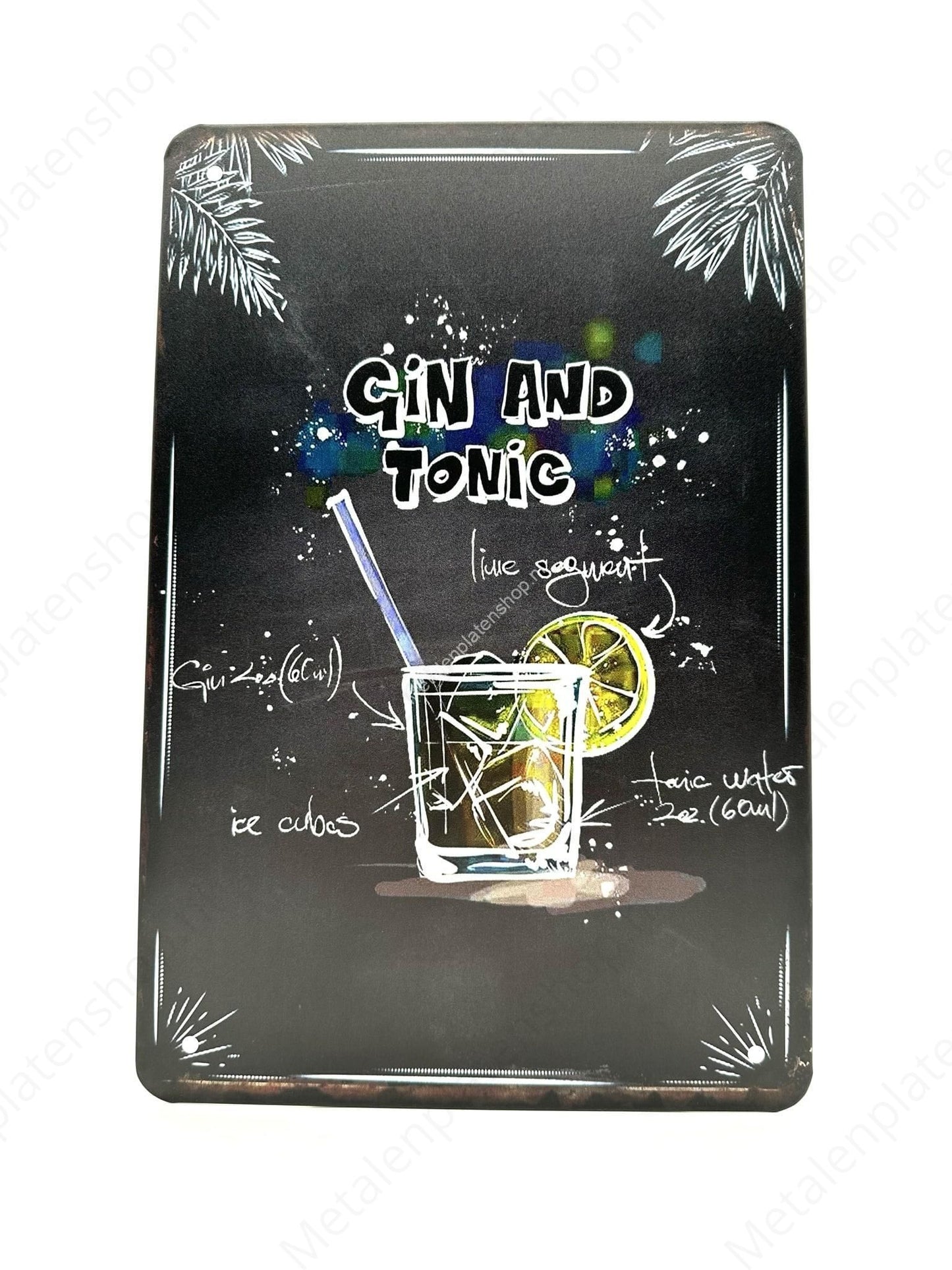 Gin and Tonic - Cocktails - Metal Wall Sign