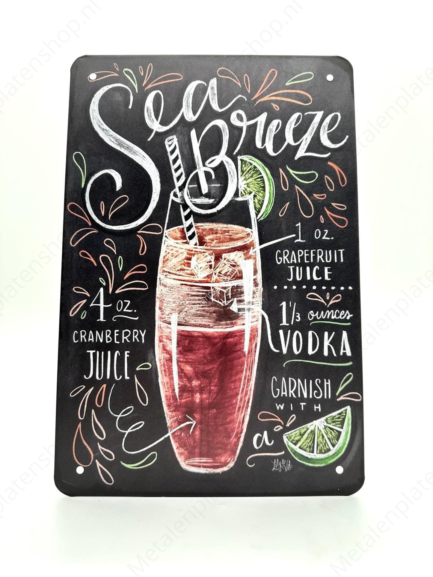 Sea Breeze - Cocktails - Metal Wall Sign
