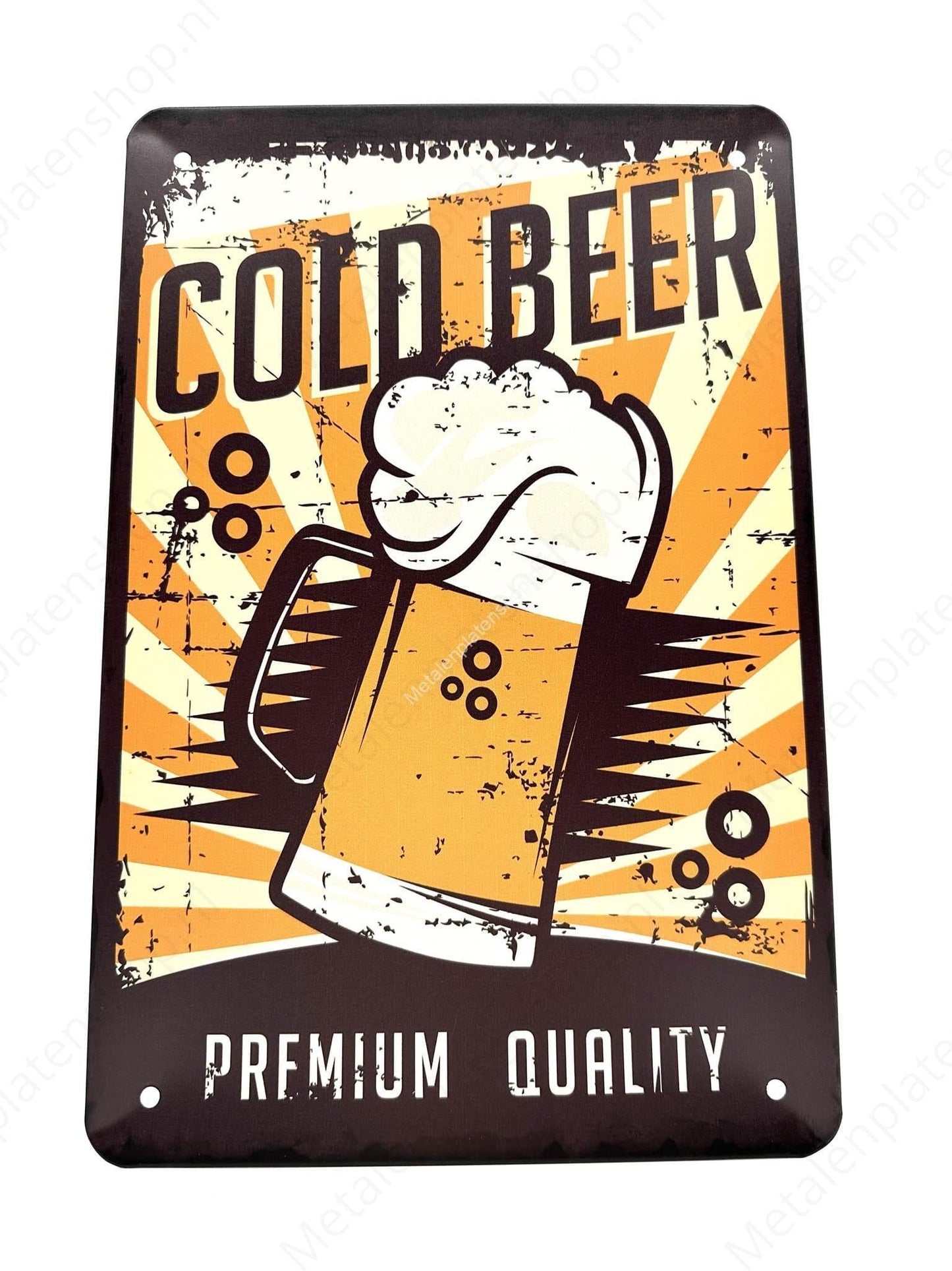 Cold Beer - Premium Quality - Metal Wall Sign