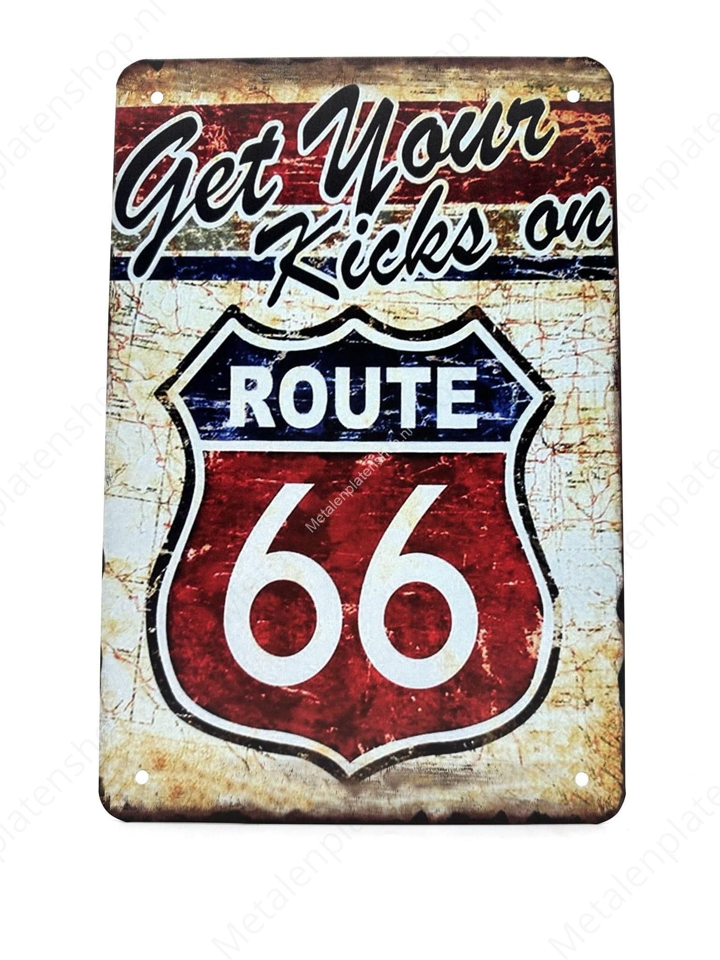 Get Your Kicks on Route 66 USA - Metal Wall Sign