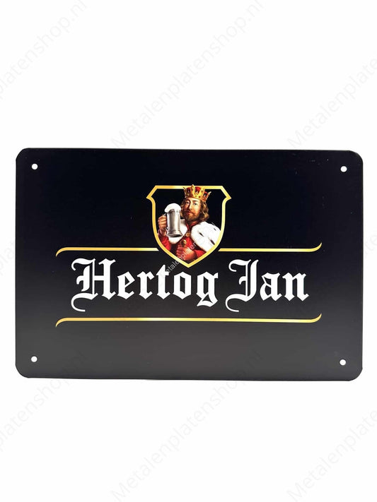 Metalen Wandbord Hertog Jan Zwart - Bier
