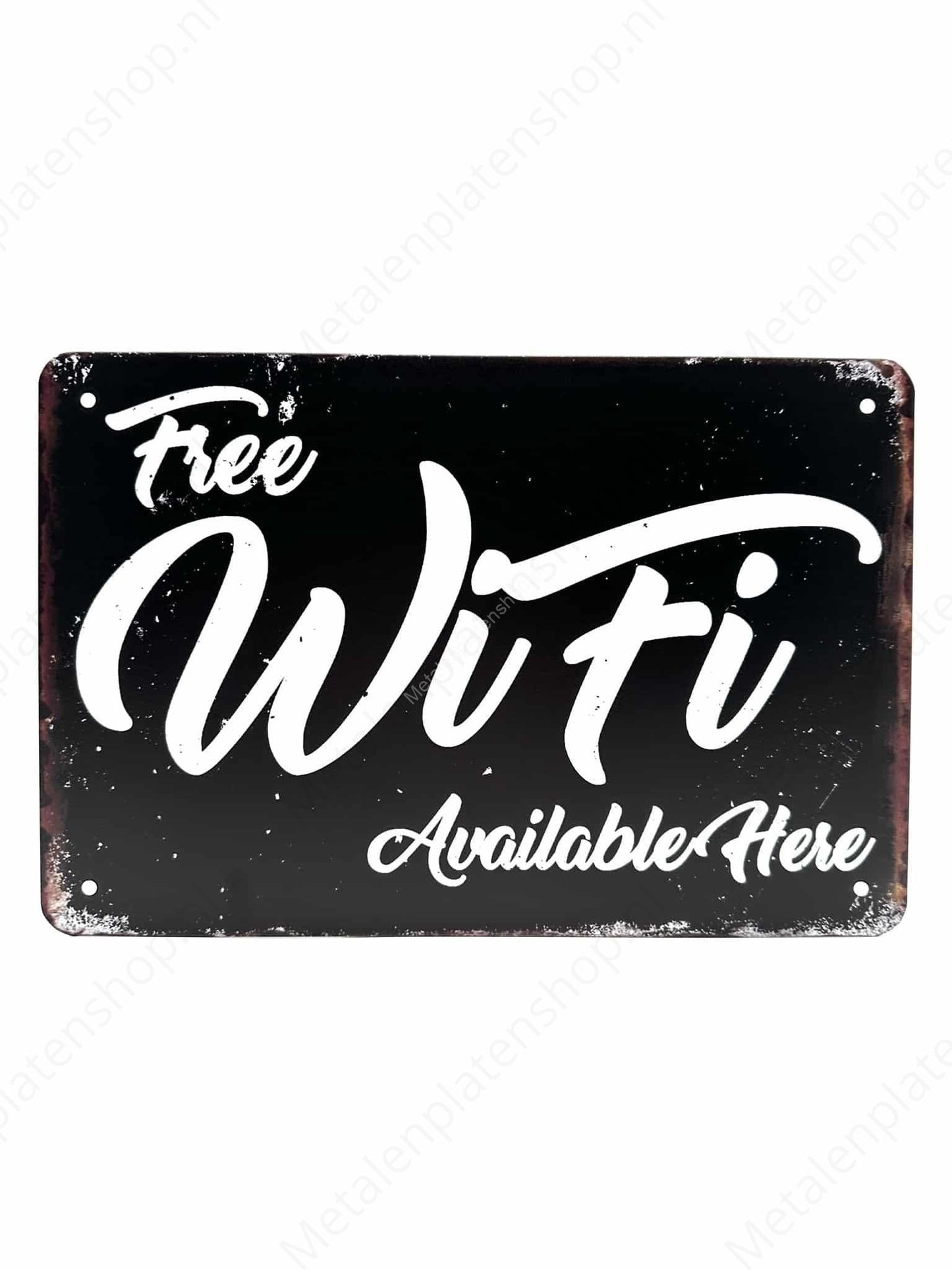 Free WIFI available here - Metal Wall Sign