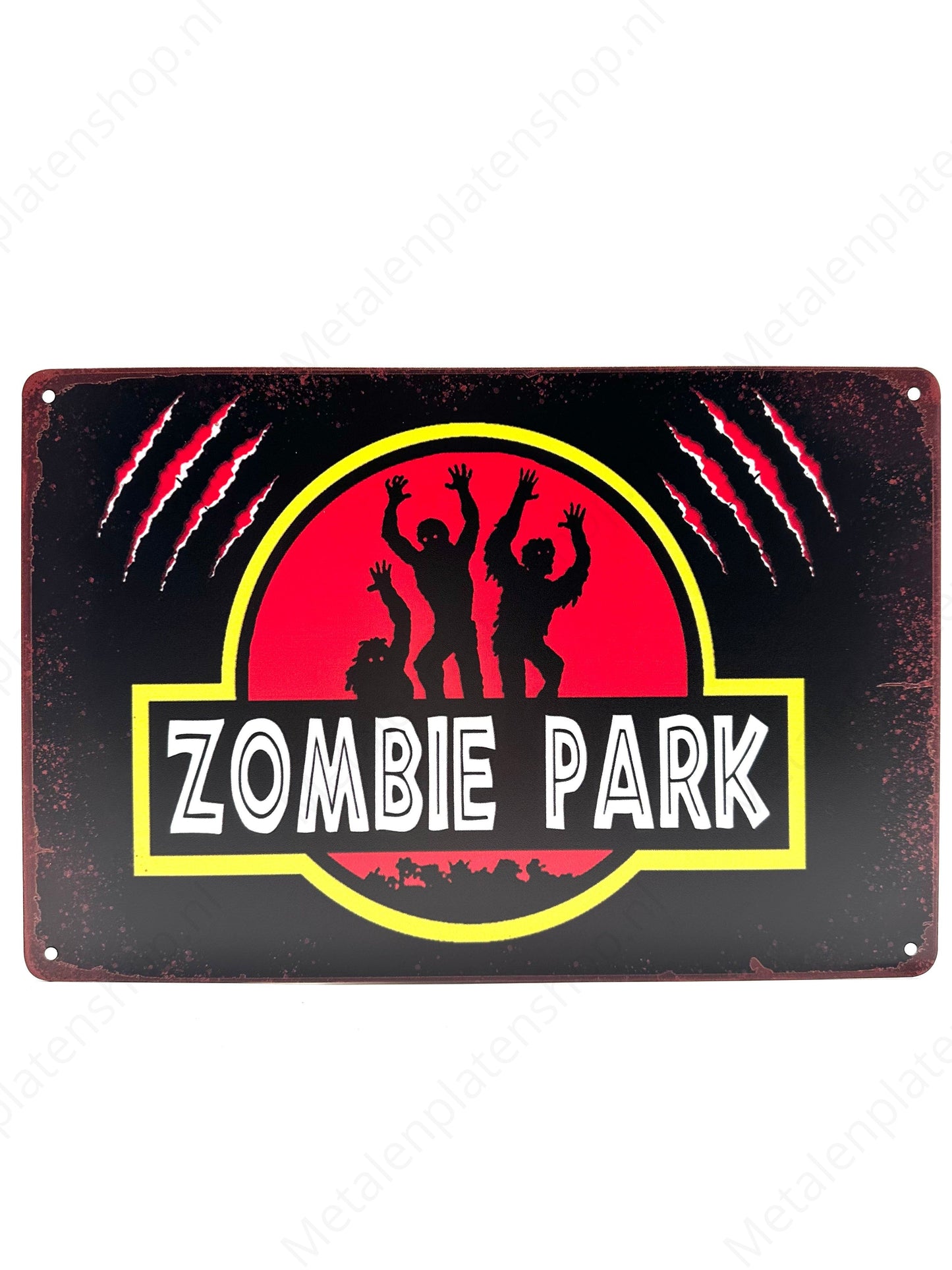 Zombie Park - Jurassic Park - Metal Wall Sign