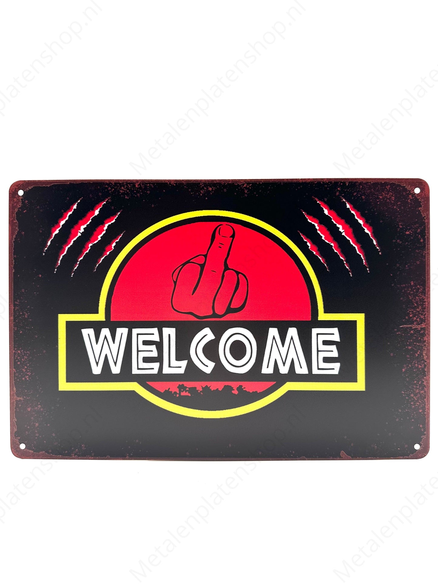 Welcome - Jurassic Park - Metal Wall Sign