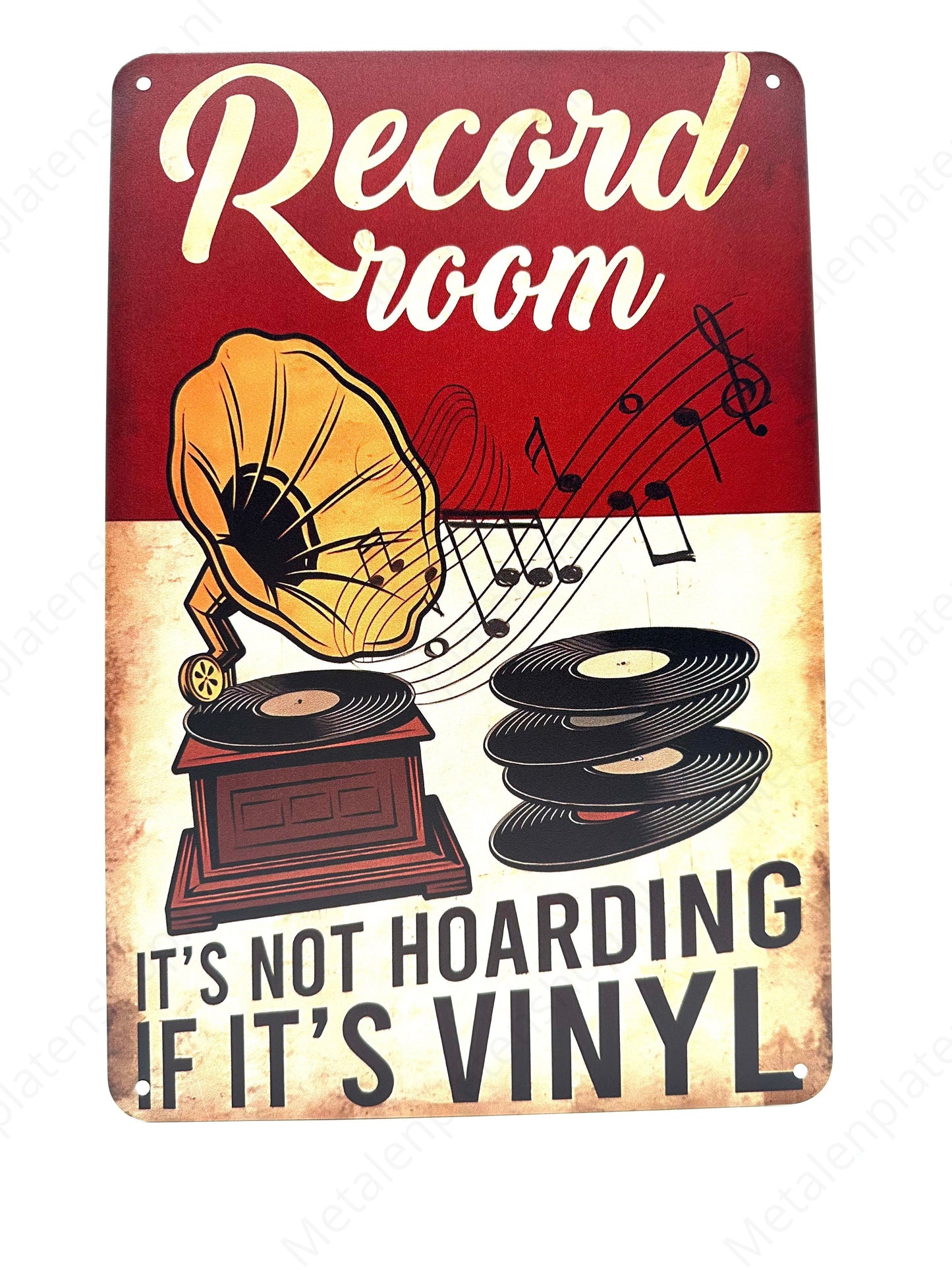 Record Room - It's not hoarding if it's vinyl - Metal Wall Sign