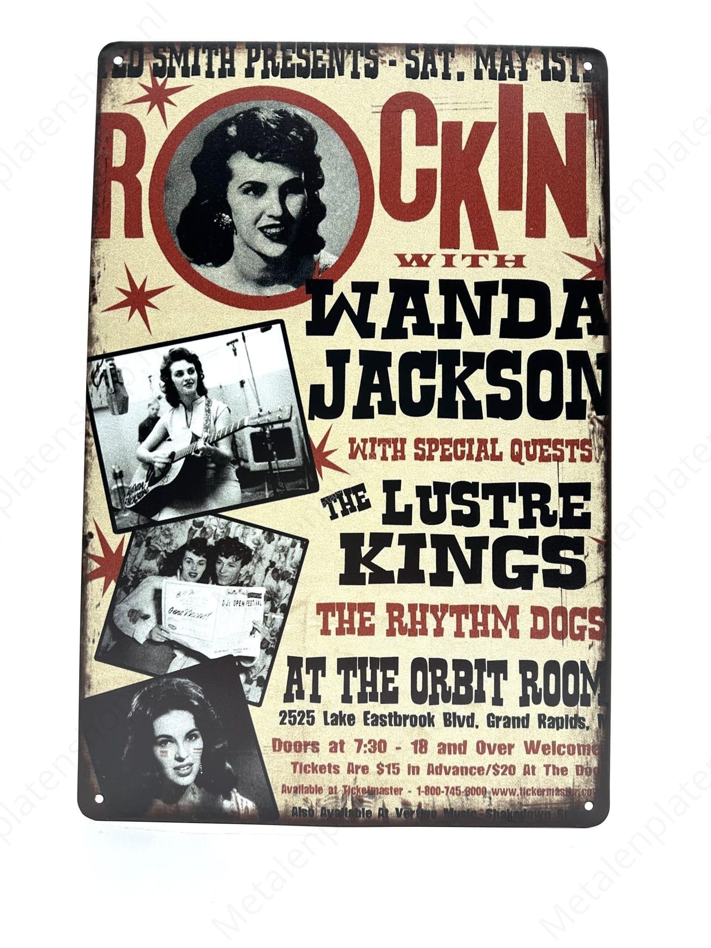Rocking with Wanda Jackson - Metal Wall Sign