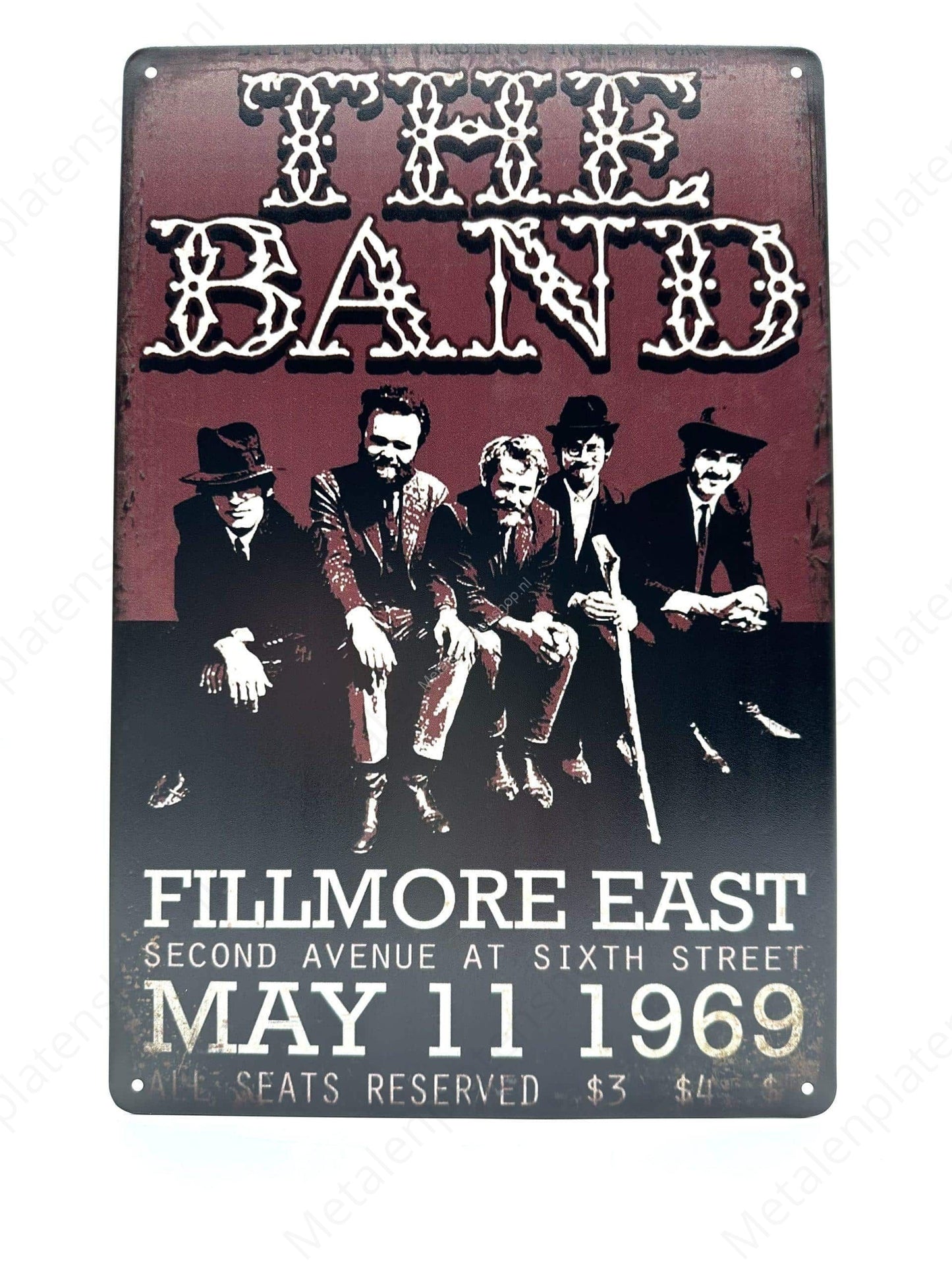 The Band - Fillmore East - Metal Wall Sign