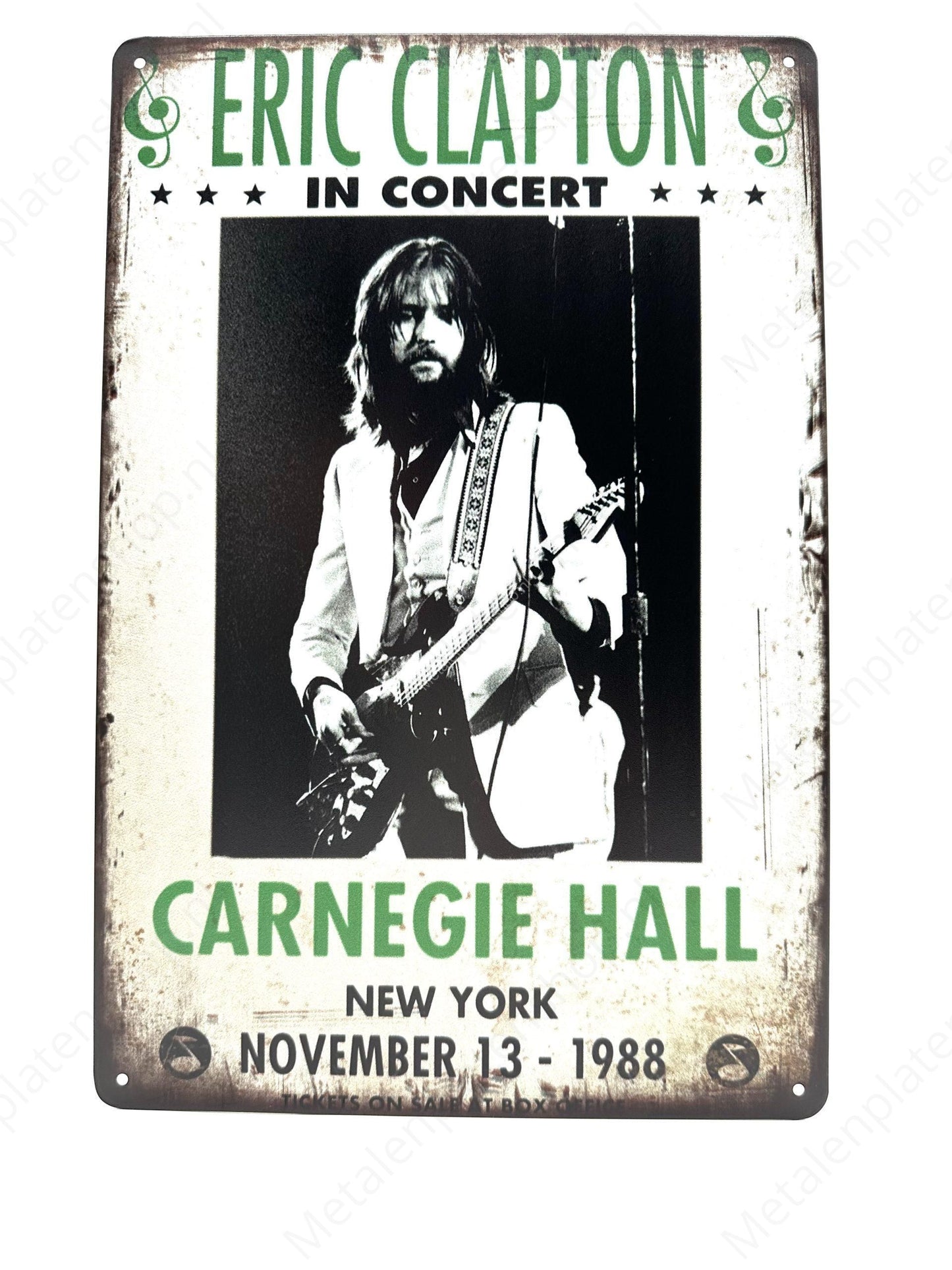 Eric Clapton - Carnegie Hall - Metal Wall Sign