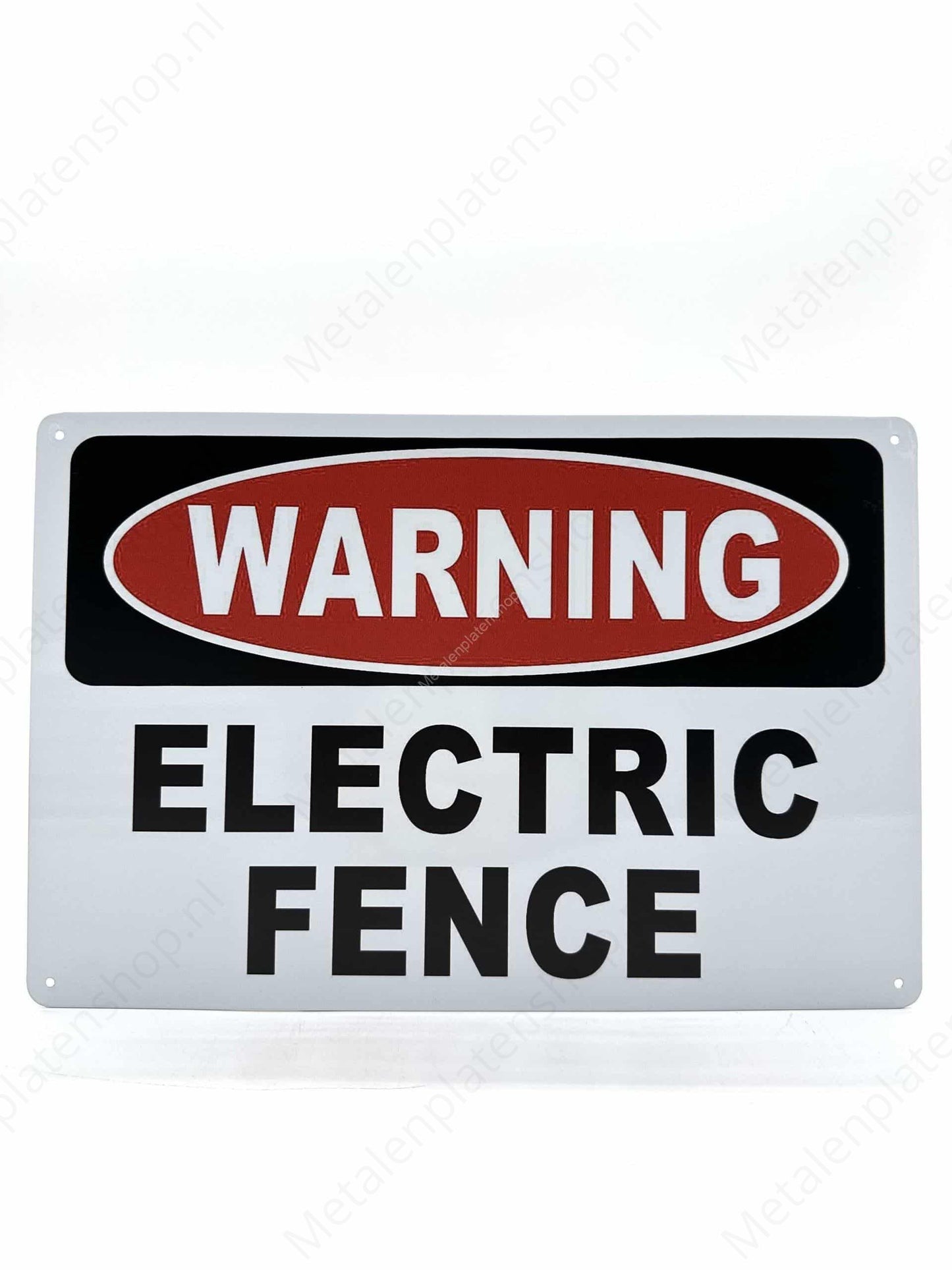 Warning Electric Fence - Metal Wall Sign