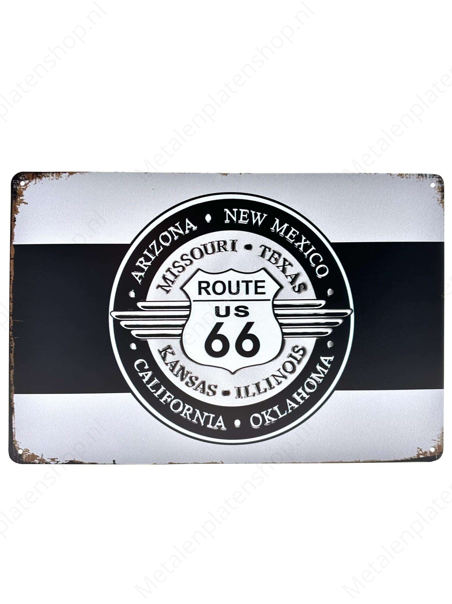 Arizona - New Mexico - Route US 66 - Metal Wall Sign