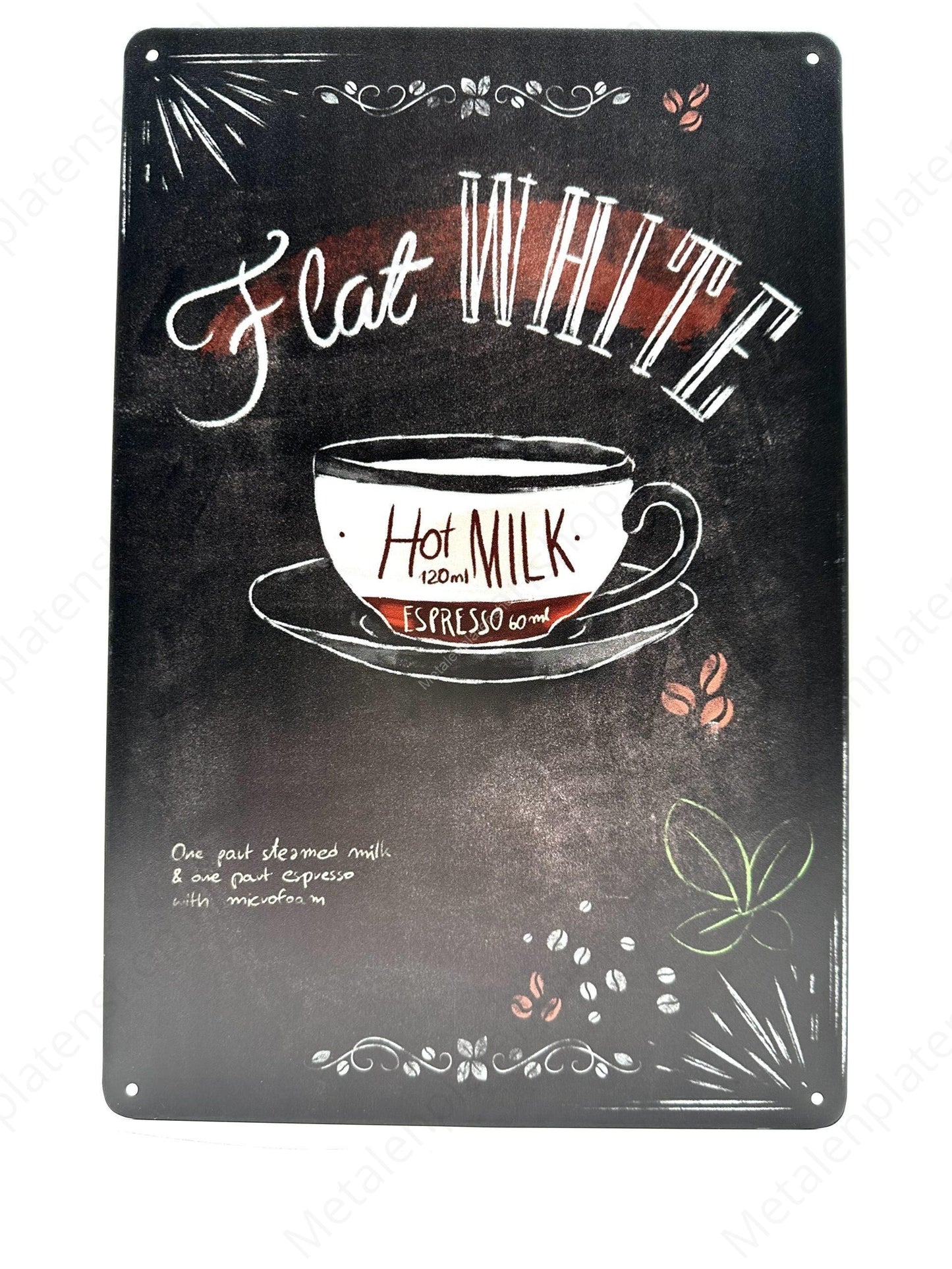 Flat White - Metal Wall Sign