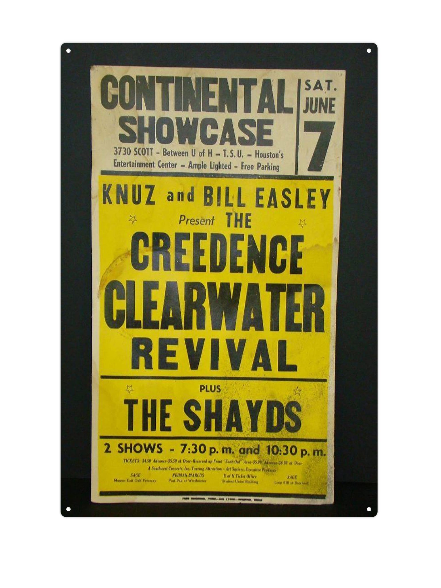 Greedence Clearwater Revival Continental Showcase