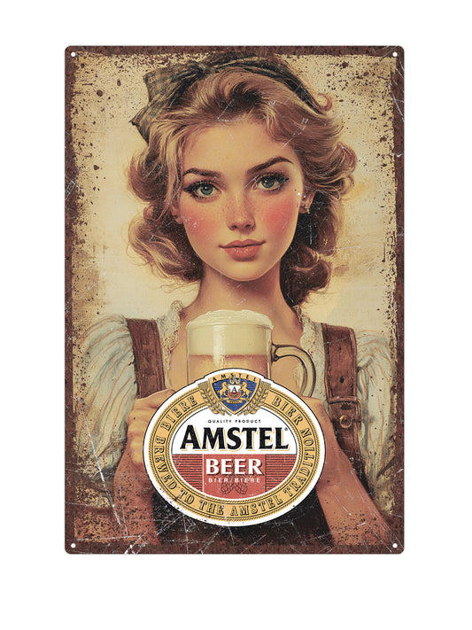 Amstel Metalen Wandbord