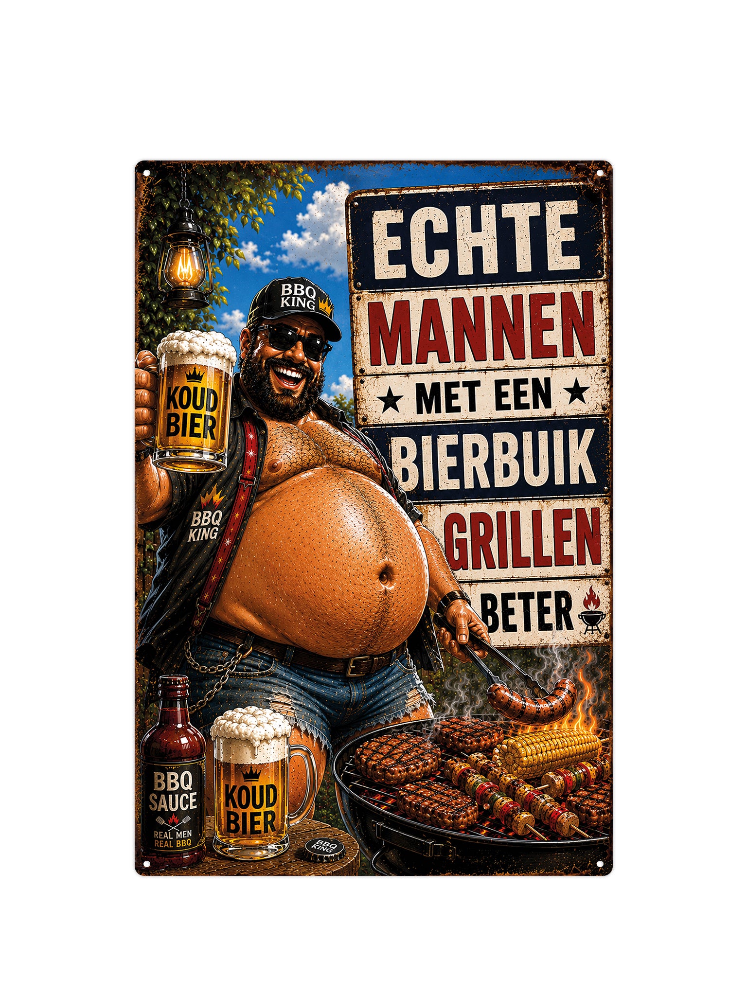 Echte mannen met een bierbuik grillen beter