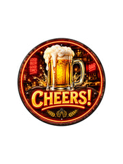 Cheers neon bier rond bord