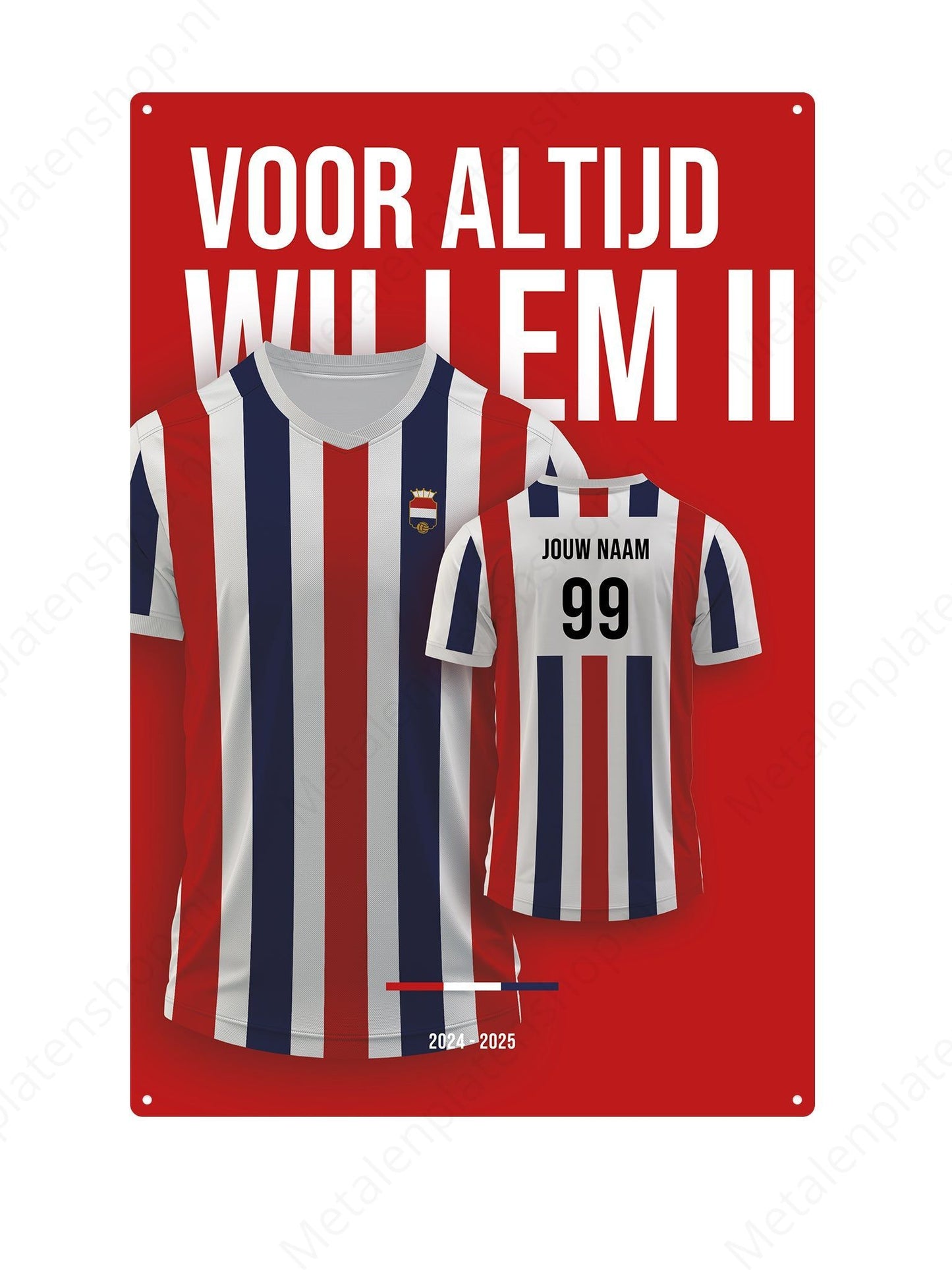 Fußballtrikot Willem II Board mit eigenem Namen und Rückennummer – 2024/2025