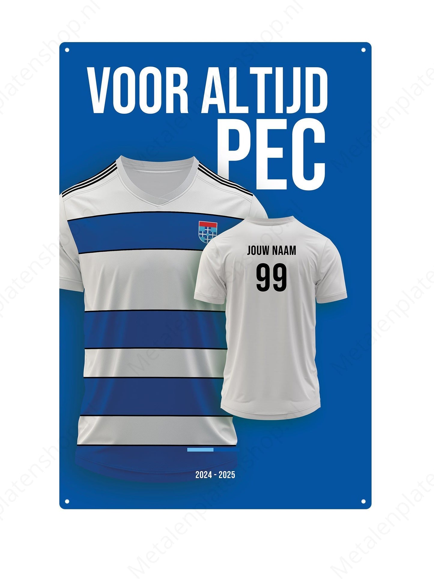 Fußballtrikot Board PEC Zwolle mit eigenem Namen und Rückennummer – 2024/2025
