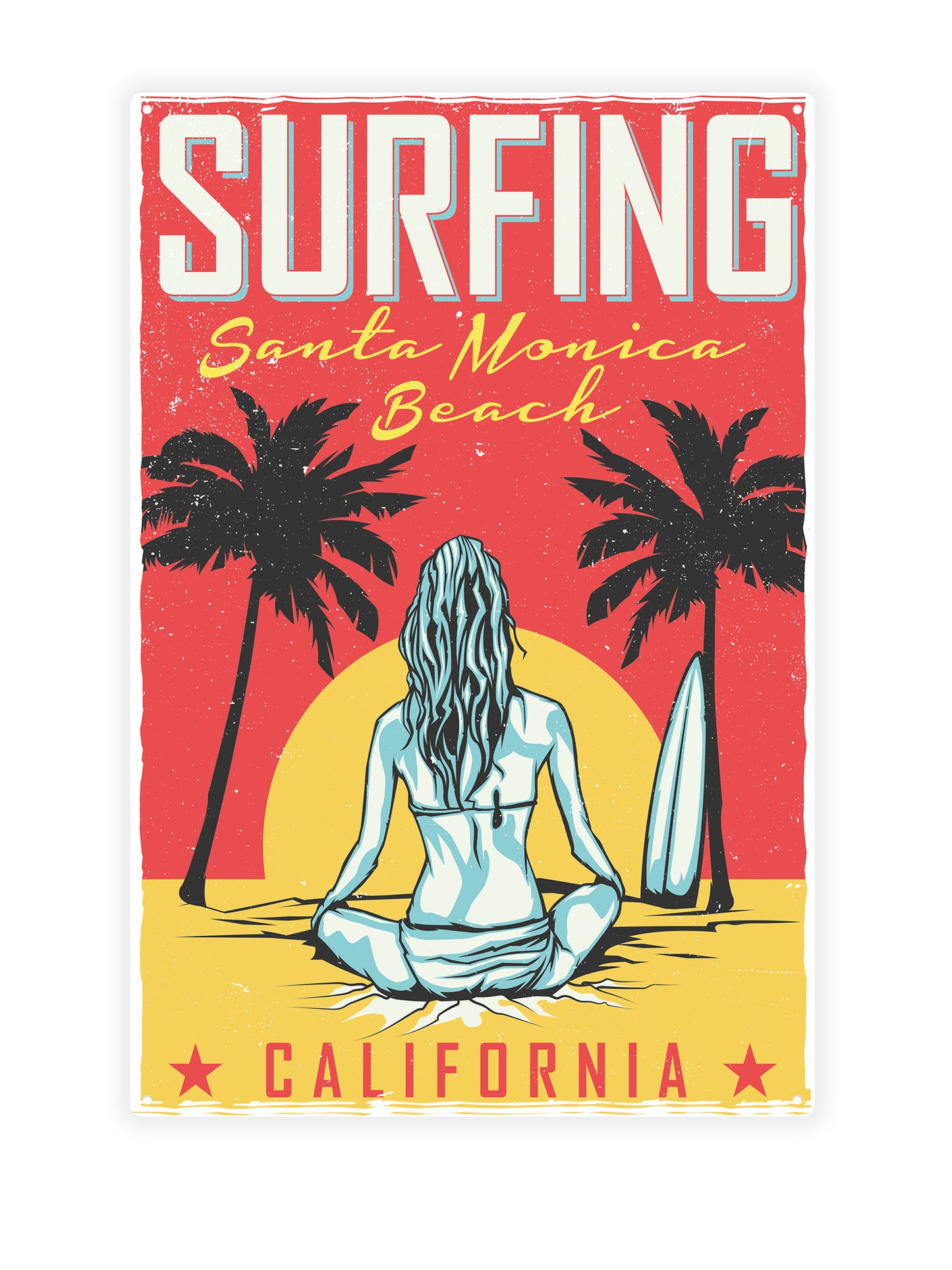Surfing Santa Monica Beach 