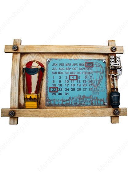 Metallkalender - Heißluftballon - 57,5x40cm