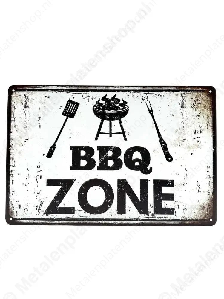 BBQ Zone - Metalen Wandbord Metaalbord