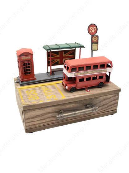 Aufbewahrungsbox mit Schublade - Englischer Bus - 23x16,5cm