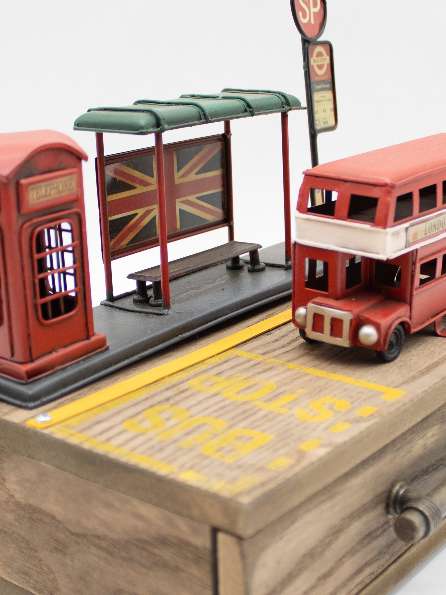 Aufbewahrungsbox mit Schublade - Englischer Bus - 23x16,5cm