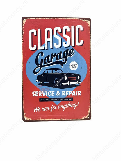 Classic garage - Metal wall sign