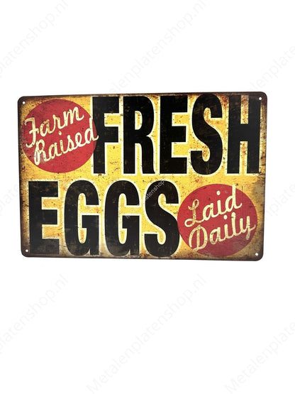 Fresh eggs - Metal Wall Sign