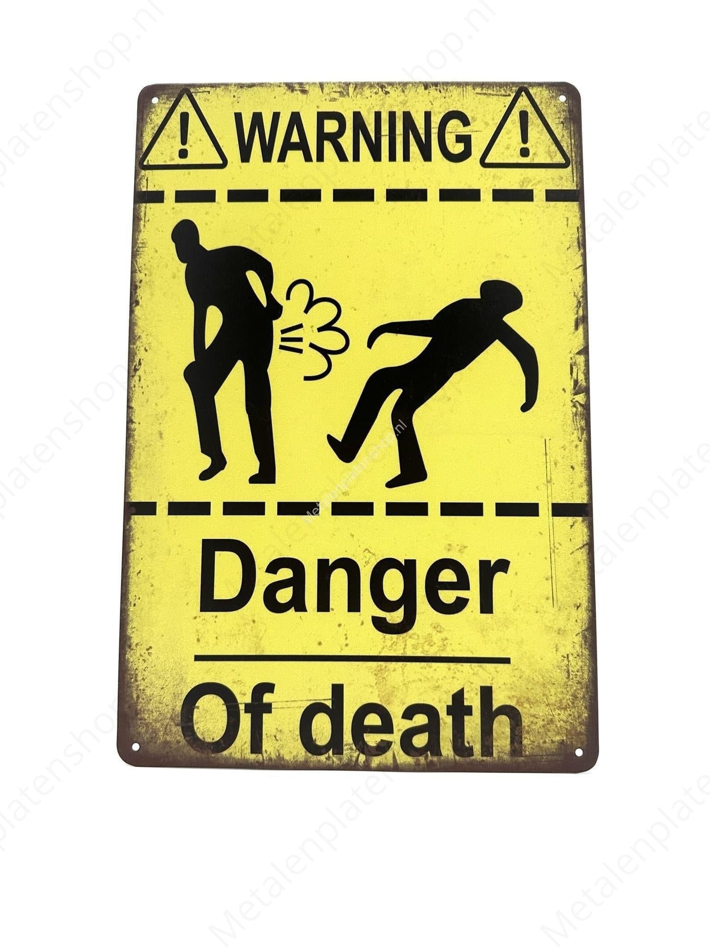 Metalen Wandbord - Warning Danger of Death - Waarschuwing