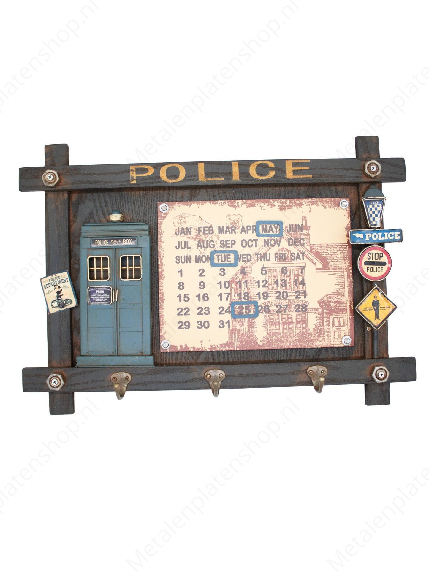 Politiekalender - Metalen Decoratie - 58x40cm