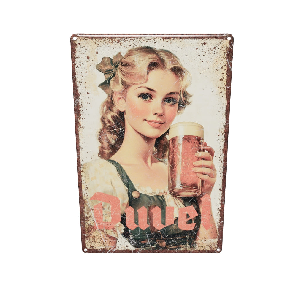 Duvel Metalen Wandbord