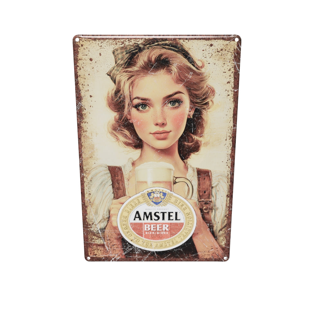 Amstel Metalen Wandbord