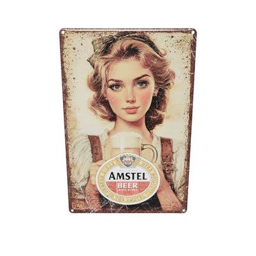 Amstel Metalen Wandbord