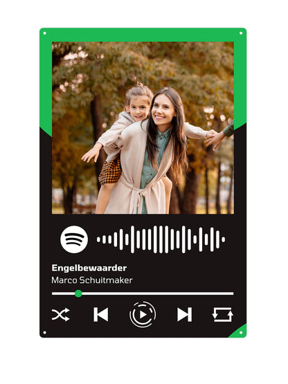 Spotify Muziek Wandbord met eigen foto en nummer